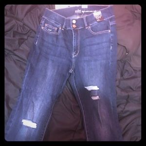 High waist distressed Skinny ankle jeans